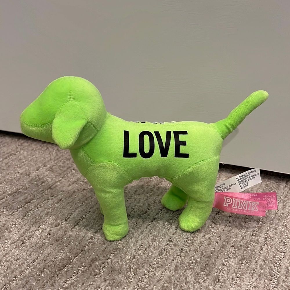 Victorias Secret PINK Neon Green Velvet Dog